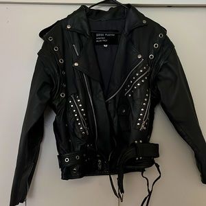 RARE Serge Platini Leather Motorcycle Jacket